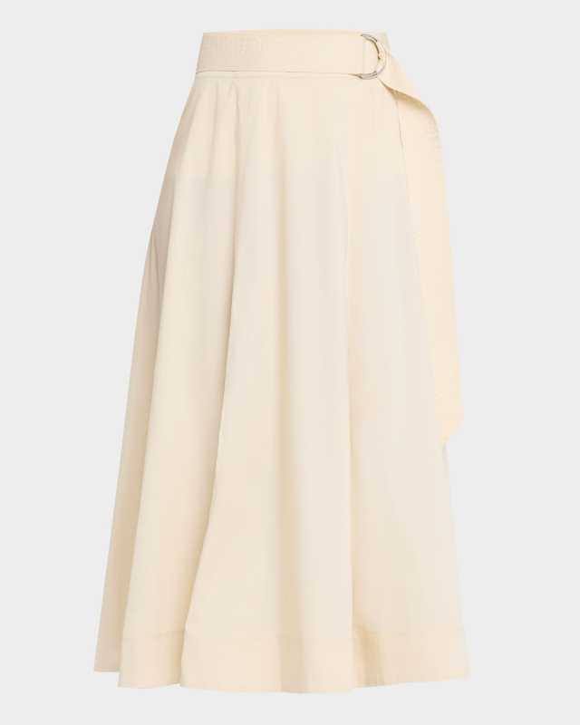 Facia Belted A-Line Midi Skirt